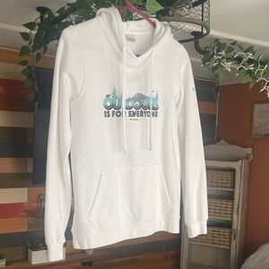 Columbia White Graphic Hoodie for women’s